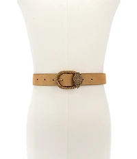 Kurt Geiger London Mayfair Suede Dotted Rhinestone Buckle Belt