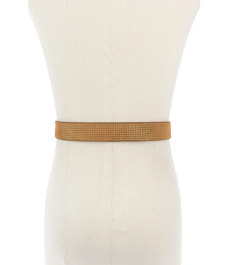 Kurt Geiger London Mayfair Suede Dotted Rhinestone Buckle Belt