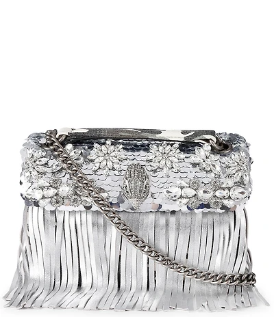 Kurt Geiger London Medium Kensington Fringe Metallic Shoulder Bag