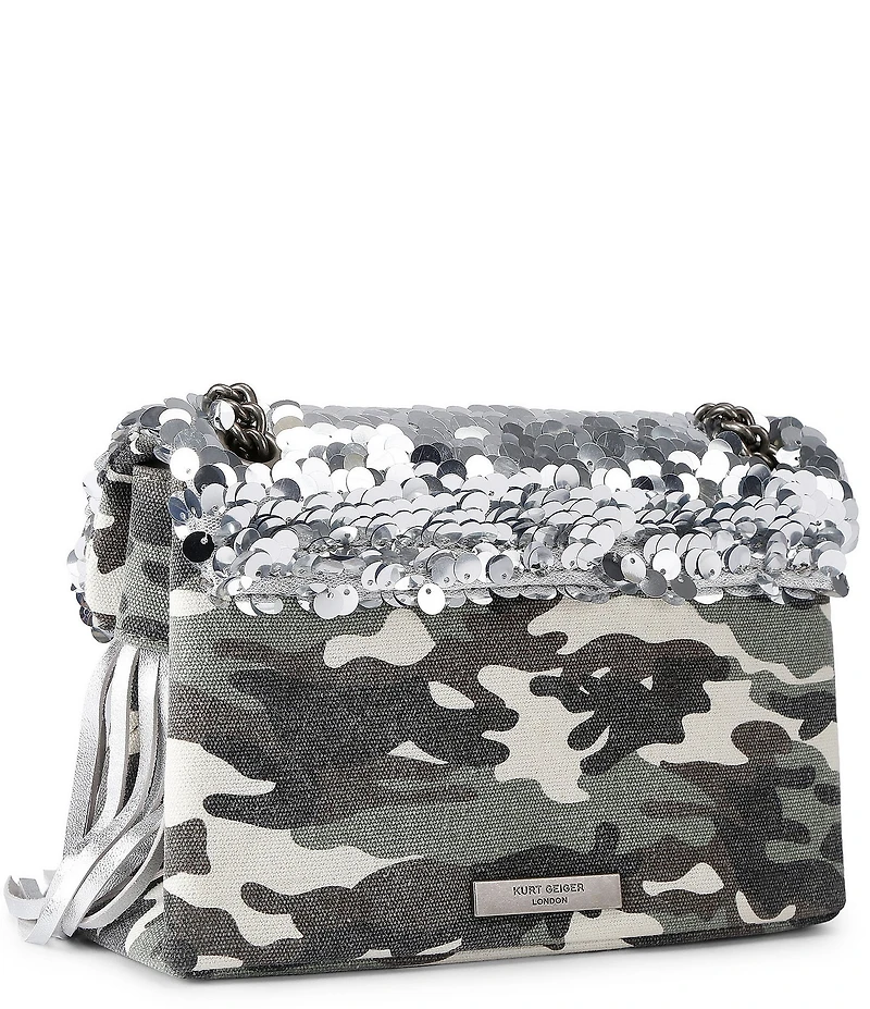 Kurt Geiger London Medium Kensington Fringe Metallic Shoulder Bag
