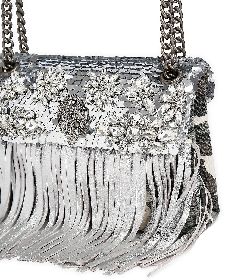 Kurt Geiger London Medium Kensington Fringe Metallic Shoulder Bag