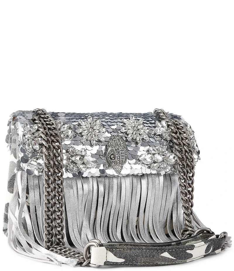 Kurt Geiger London Medium Kensington Fringe Metallic Shoulder Bag