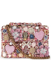 Kurt Geiger London Medium Kensington Tweed Jeweled Tuttifrutti Novelty Crossbody Bag