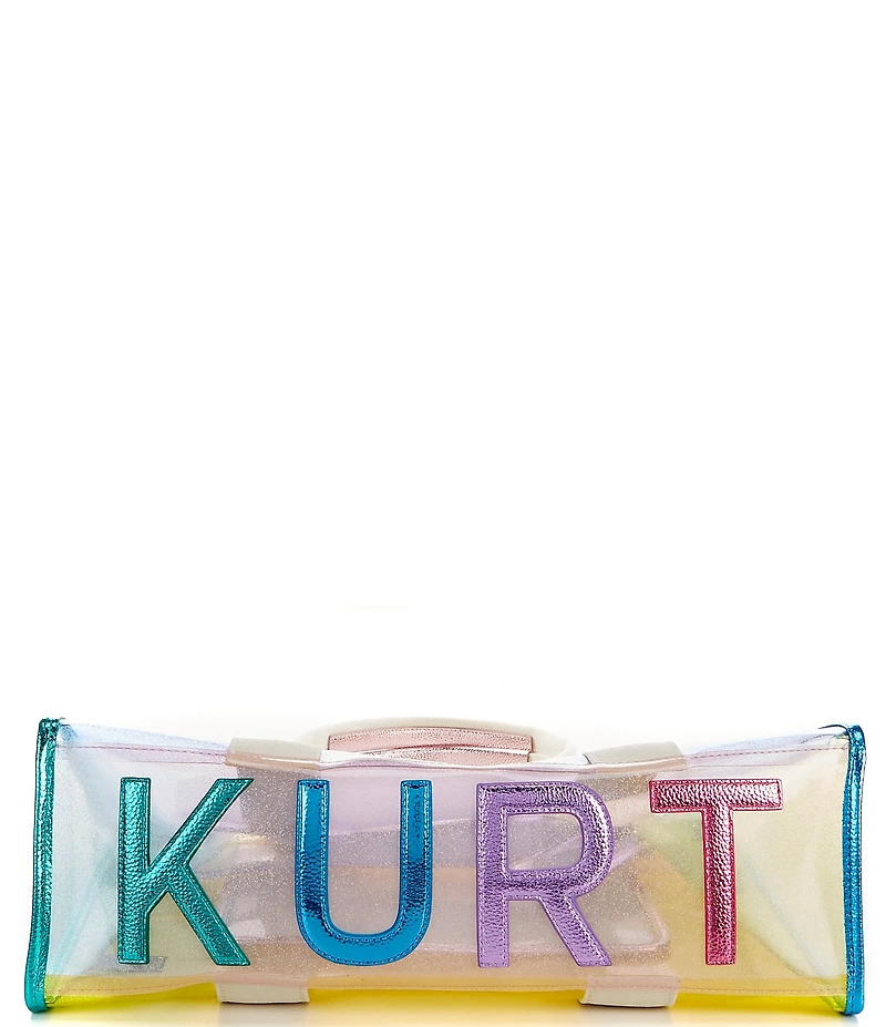 Kurt Geiger London Southbank MediumRainbow Vinyl Clear Shimmer Tote Bag