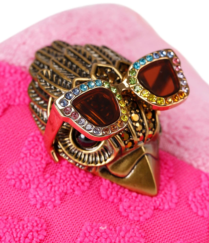 Kurt Geiger London Meena Colorblock Floral Logo Pool Slide Sandals