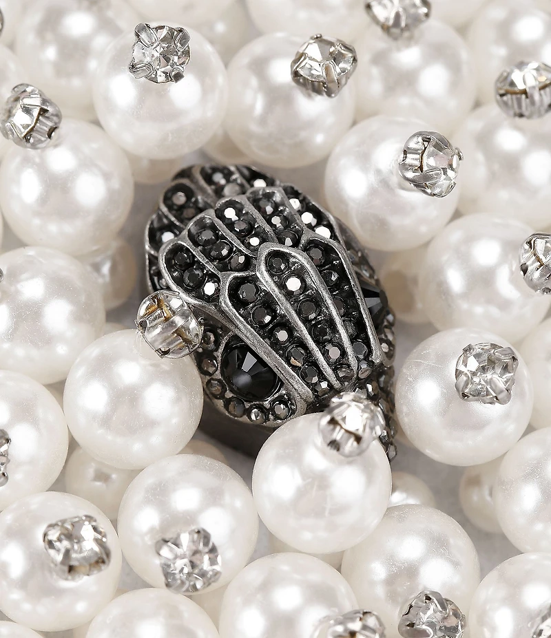 Kurt Geiger London Meena Eagle Bead Embellished Pool Slide Sandals