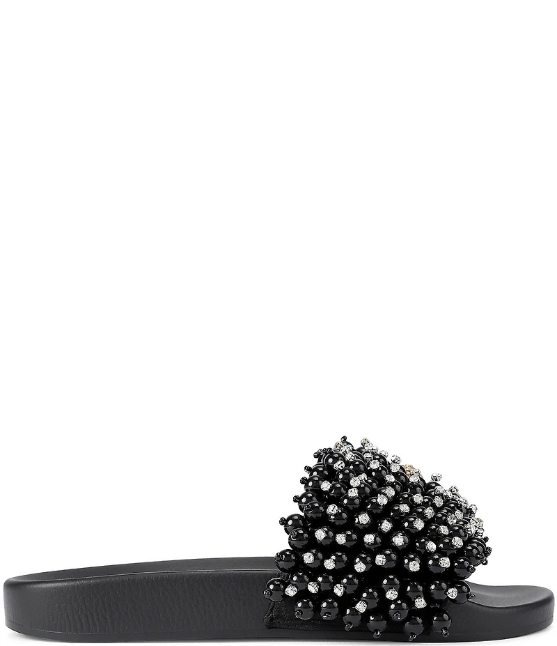 Kurt Geiger London Meena Eagle Bead Embellished Pool Slide Sandals