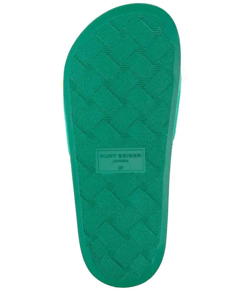 Kurt Geiger London Meena Eagle Croc Icon Ornament Pool Slide Sandals