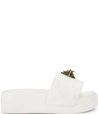 Kurt Geiger London Meena Eagle Floral Print Logo Platform EVA Slide Sandals