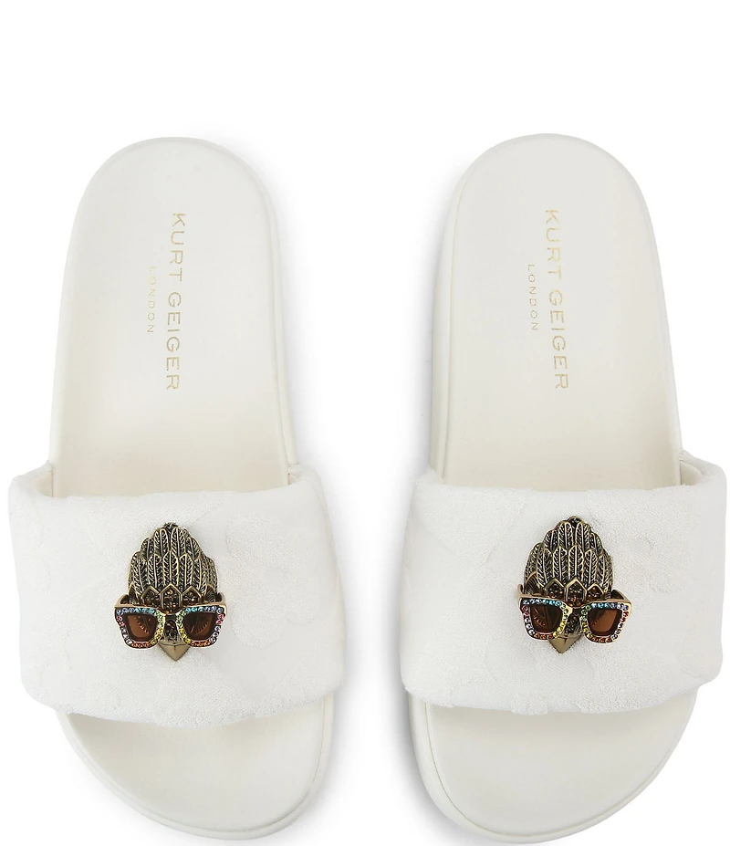 Kurt Geiger London Meena Eagle Floral Print Logo Platform EVA Slide Sandals