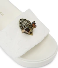 Kurt Geiger London Meena Eagle Floral Print Logo Platform EVA Slide Sandals