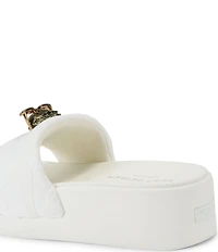 Kurt Geiger London Meena Eagle Floral Print Logo Platform EVA Slide Sandals