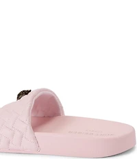 Kurt Geiger London Women's Meena Quilted Logo Ornament Pool Slide Sandals