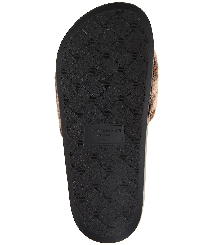 Kurt Geiger London Meena Eagle Leopard Wooly Eagle Ornament Pool Slide Sandals