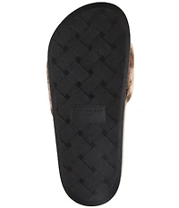 Kurt Geiger London Meena Eagle Leopard Wooly Eagle Ornament Pool Slide Sandals