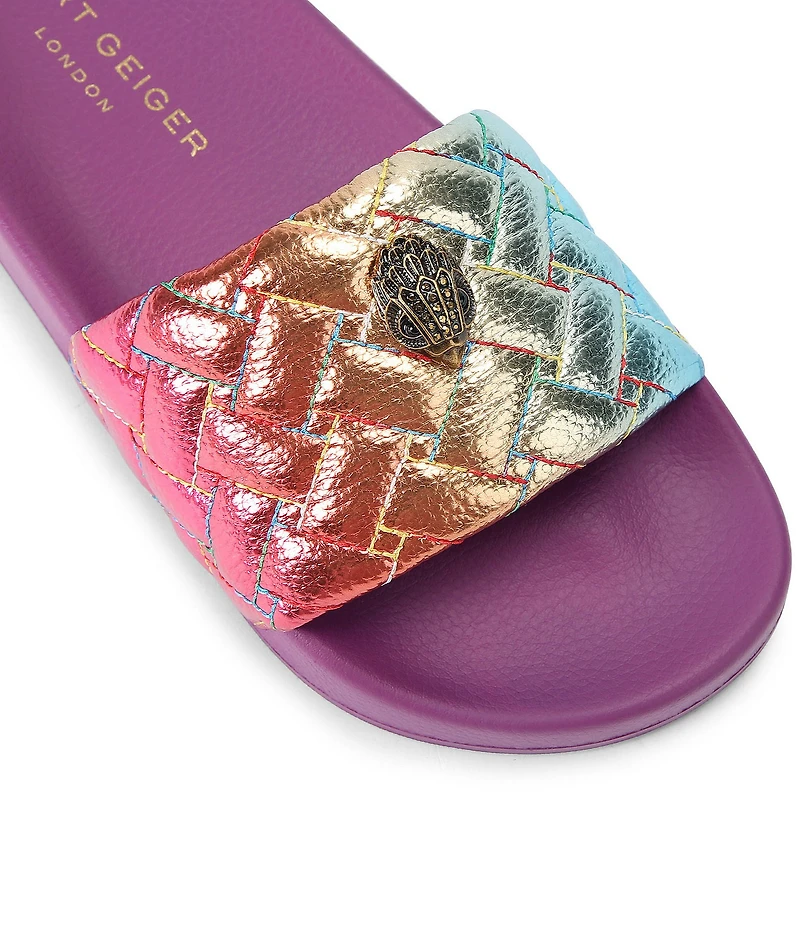 Kurt Geiger London Meena Eagle Metallic Ombre Ornament Pool Slide Sandals