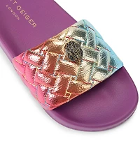 Kurt Geiger London Meena Eagle Metallic Ombre Ornament Pool Slide Sandals