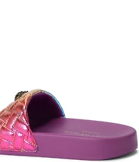 Kurt Geiger London Meena Eagle Metallic Ombre Ornament Pool Slide Sandals