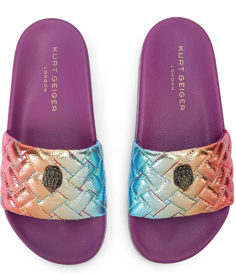Kurt Geiger London Meena Eagle Metallic Ombre Ornament Pool Slide Sandals