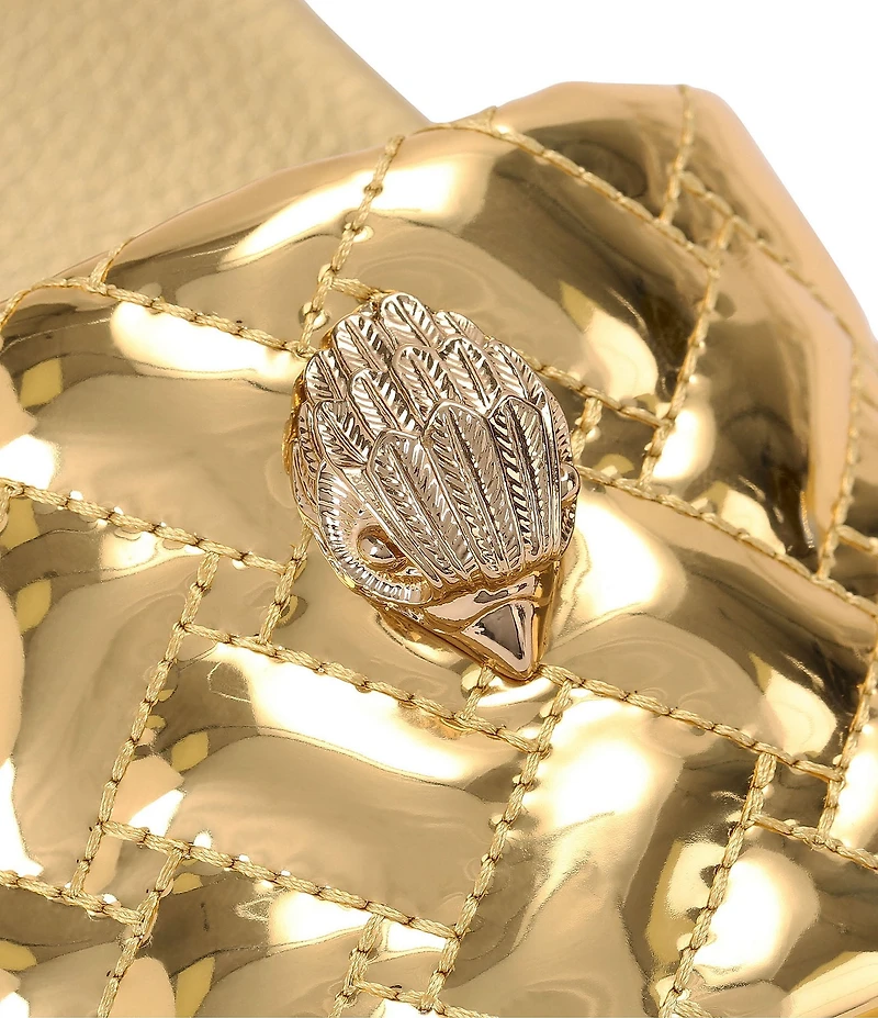 Kurt Geiger London Meena Eagle Metallic Ornament Pool Slide Sandals