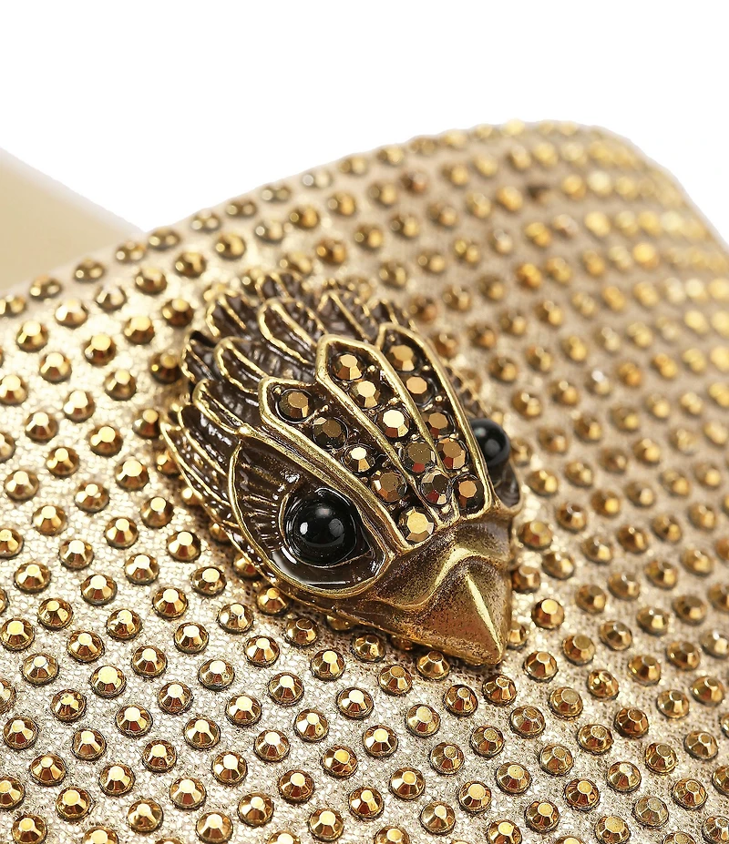 Kurt Geiger London Meena Metallic Rhinestone Embellished Logo Ornament Pool Slides
