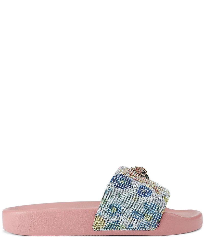 Kurt Geiger London Meena Floral Logo Ornament Eagle Pool Slide Sandals