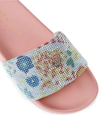 Kurt Geiger London Meena Floral Logo Ornament Eagle Pool Slide Sandals
