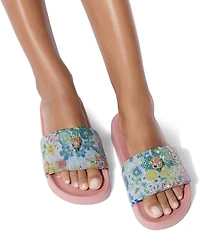 Kurt Geiger London Meena Floral Logo Ornament Eagle Pool Slide Sandals