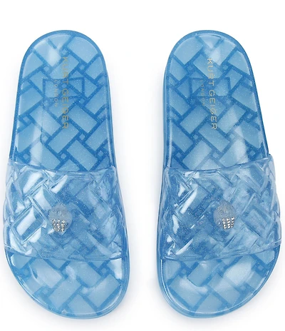 Kurt Geiger London Meena Jelly Logo Ornament Eagle Pool Slide Sandals
