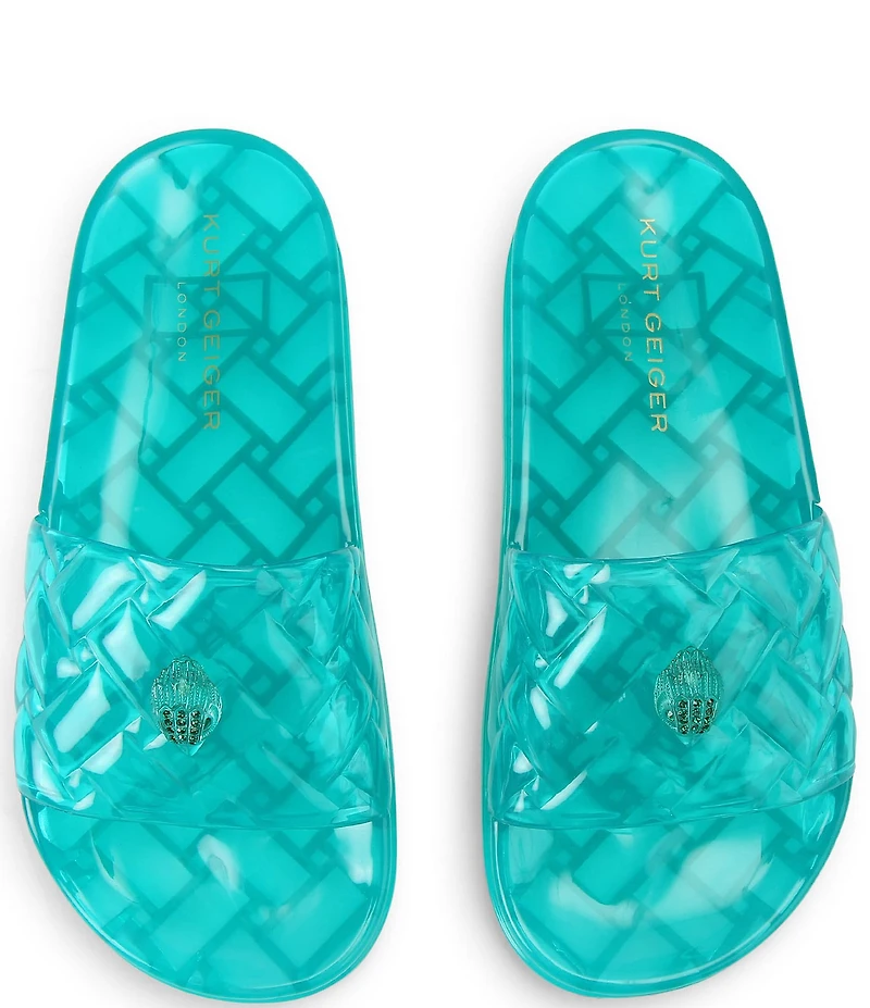 Kurt Geiger London Meena Jelly Logo Ornament Eagle Pool Slide Sandals