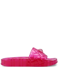 Kurt Geiger London Meena Jelly Logo Ornament Eagle Pool Slide Sandals