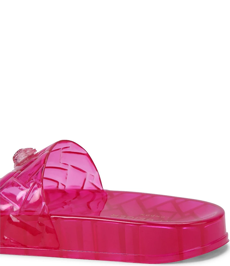 Kurt Geiger London Meena Jelly Logo Ornament Eagle Pool Slide Sandals