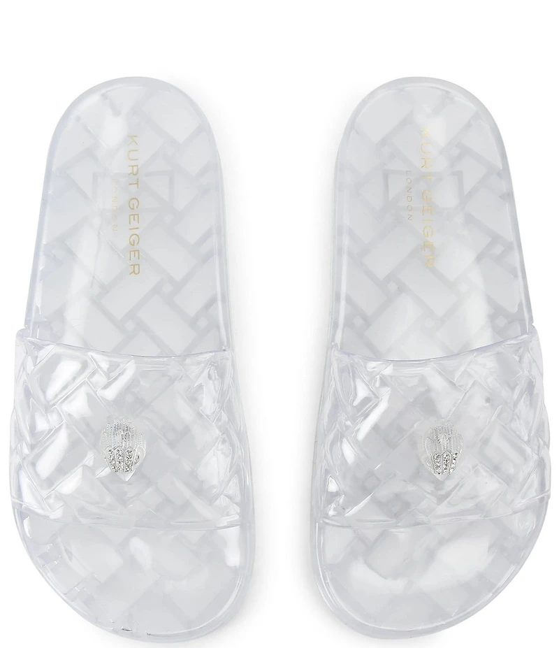 Kurt Geiger London Meena Jelly Logo Ornament Eagle Pool Slide Sandals