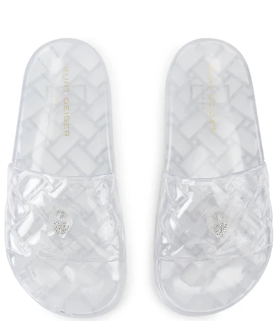 Kurt Geiger London Meena Jelly Logo Ornament Eagle Pool Slide Sandals