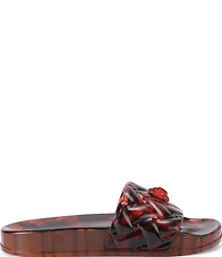 Kurt Geiger London Meena Jelly Tortoise Logo Ornament Eagle Pool Slide Sandals