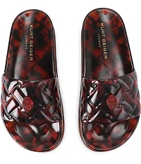 Kurt Geiger London Meena Jelly Tortoise Logo Ornament Eagle Pool Slide Sandals