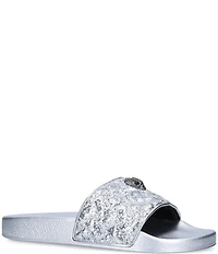 Kurt Geiger London Meena Metallic Logo Ornament Eagle Pool Slide Sandals