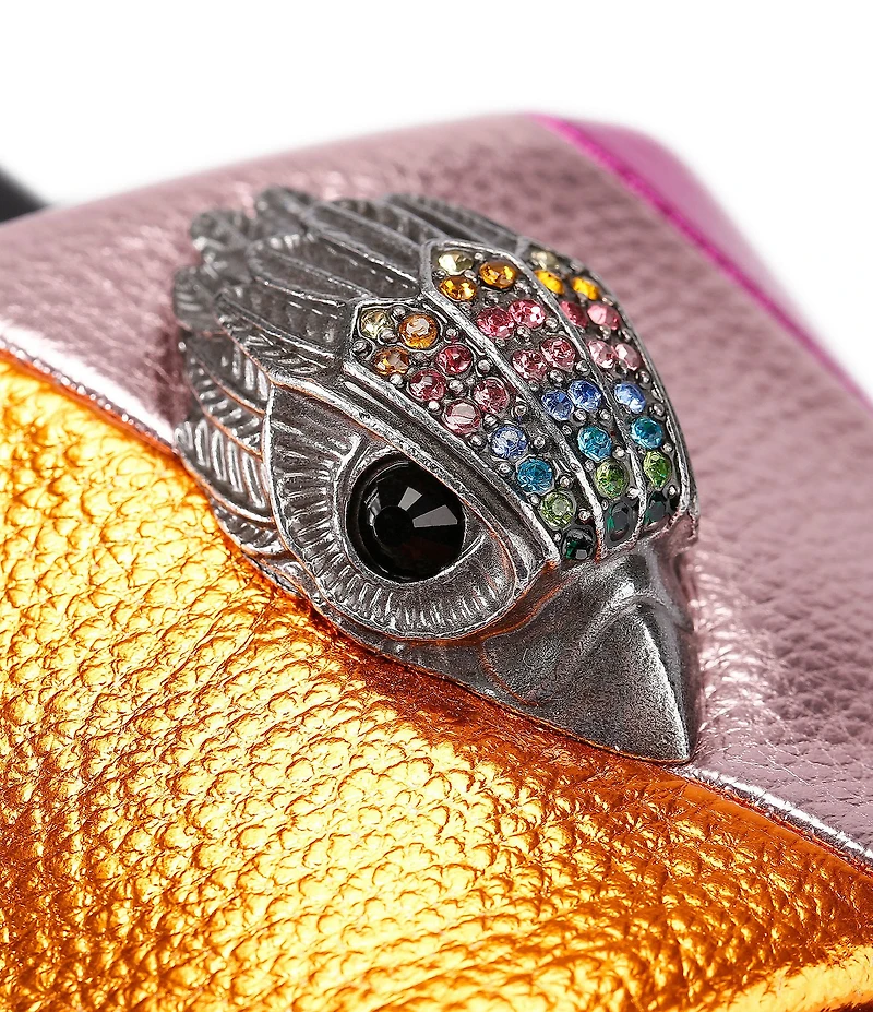 Kurt Geiger London Meena Metallic Rainbow Logo Ornament Platform Pool Slide Sandals