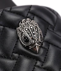 Kurt Geiger London Meena Quilted Logo Eagle Ornament Platform Slides
