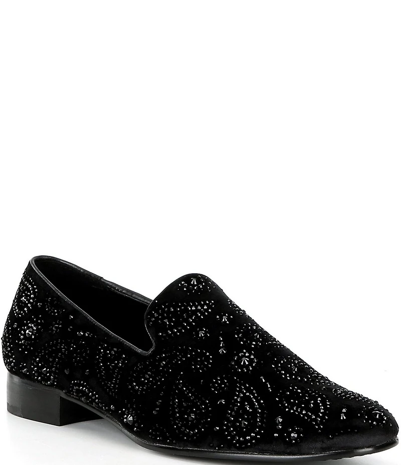 Kurt Geiger London Men's Ace Crystal Embellished Paisley Slip On Loafers