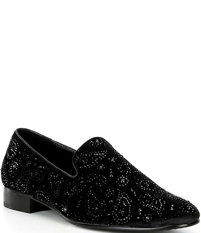 Kurt Geiger London Men's Ace Crystal Embellished Paisley Slip On Loafers