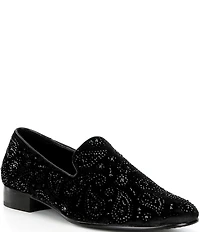 Kurt Geiger London Men's Ace Crystal Embellished Paisley Slip On Loafers