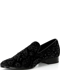 Kurt Geiger London Men's Ace Crystal Embellished Paisley Slip On Loafers