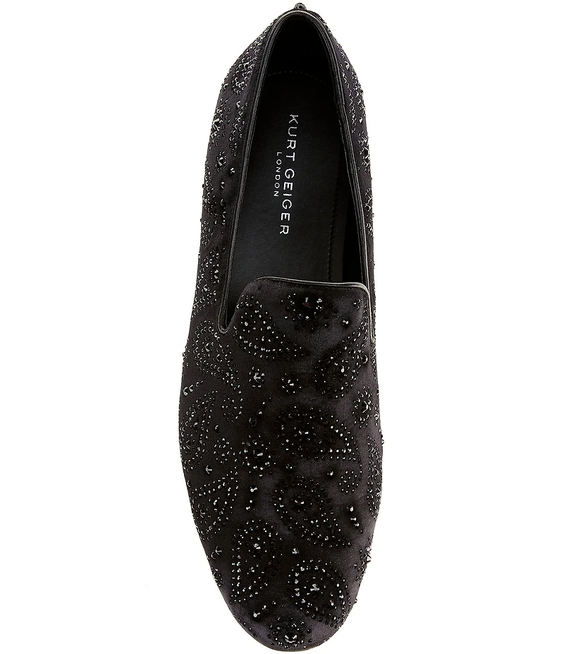 Kurt Geiger London Men's Ace Crystal Embellished Paisley Slip On Loafers