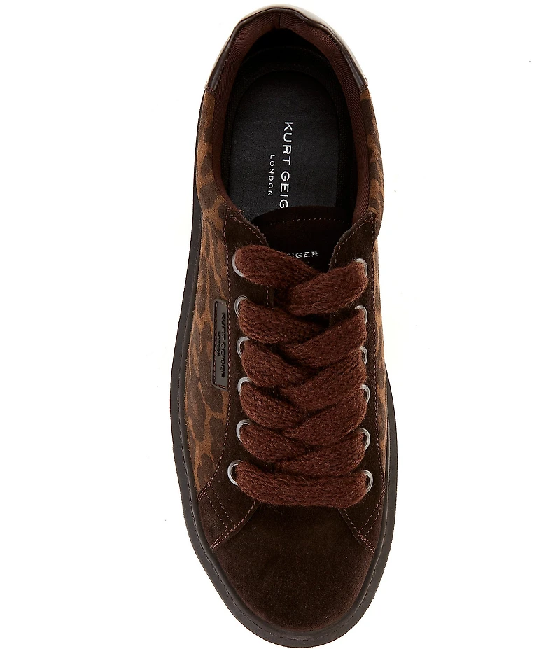 Kurt Geiger London Men's Albion Leopard Suede Sneakers