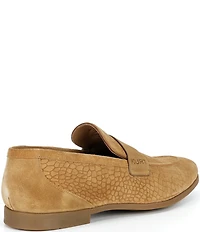 Kurt Geiger London Men's Aldgate Flex Croco Embossed Suede Loafers