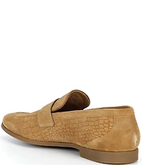 Kurt Geiger London Men's Aldgate Flex Croco Embossed Suede Loafers