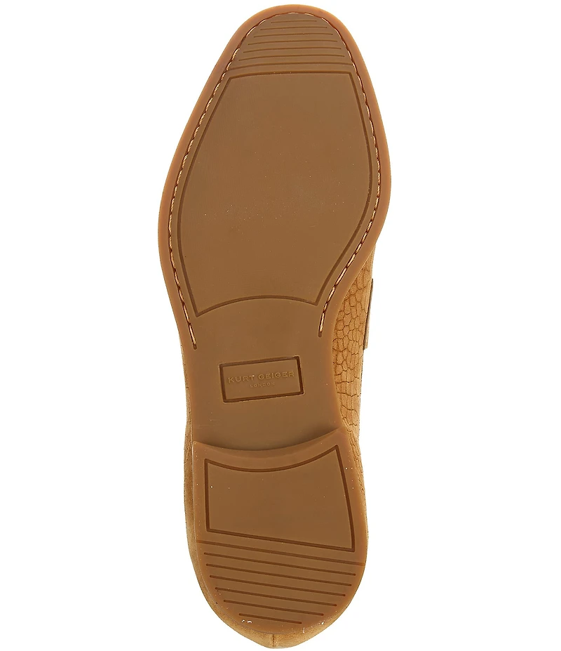 Kurt Geiger London Men's Aldgate Flex Croco Embossed Suede Loafers