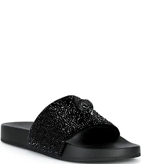 Kurt Geiger London Men's Brockwell Crystal Pool Slide Sandals