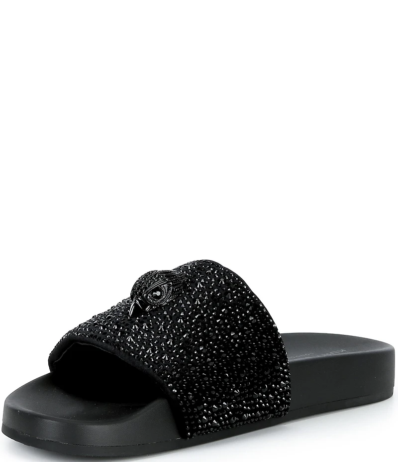 Kurt Geiger London Men's Brockwell Crystal Pool Slide Sandals